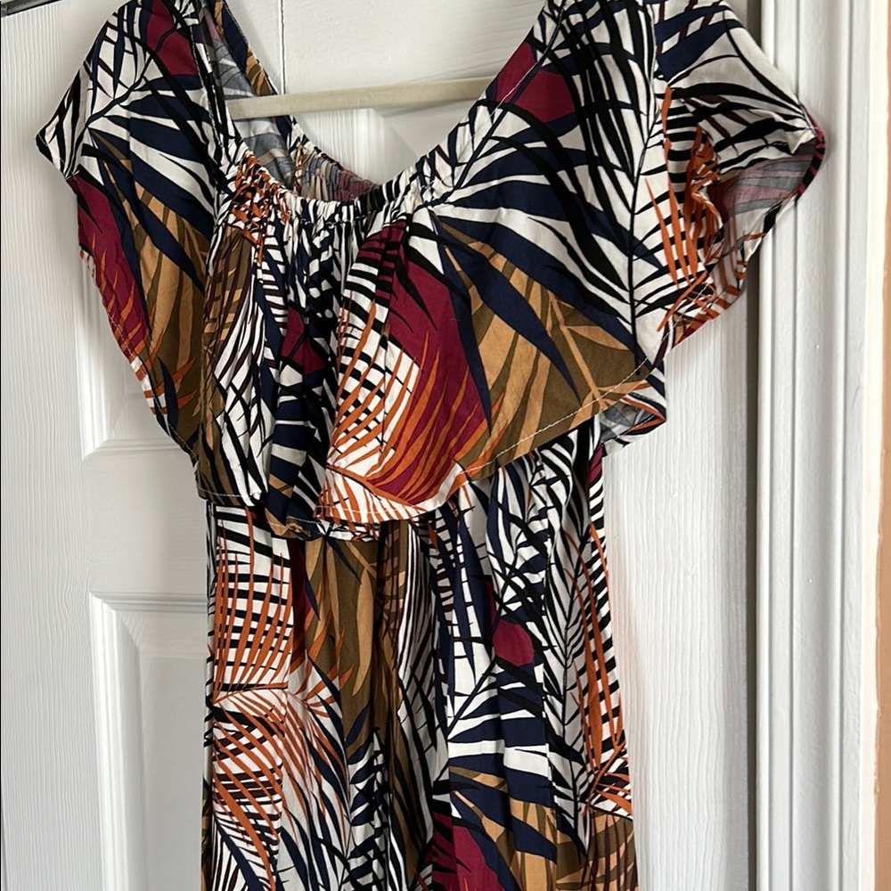 Off-shoulder Print Dress